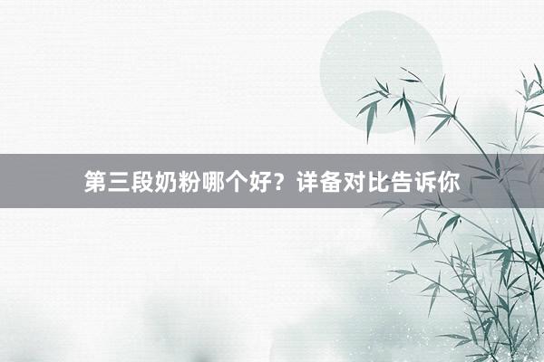 第三段奶粉哪个好？详备对比告诉你